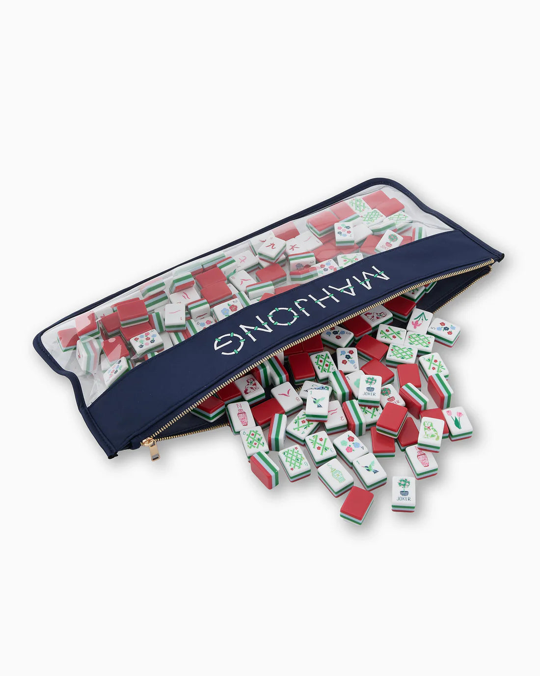Navy Bamboo Mahjong Tile Bag