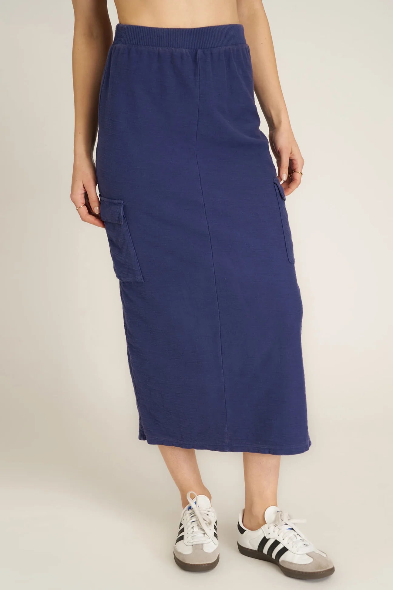 No Secrets Maxi Skirt - Rich Indigo