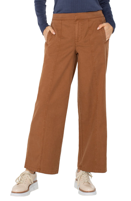 Wide Leg Trouser with Elastic Back Waistband