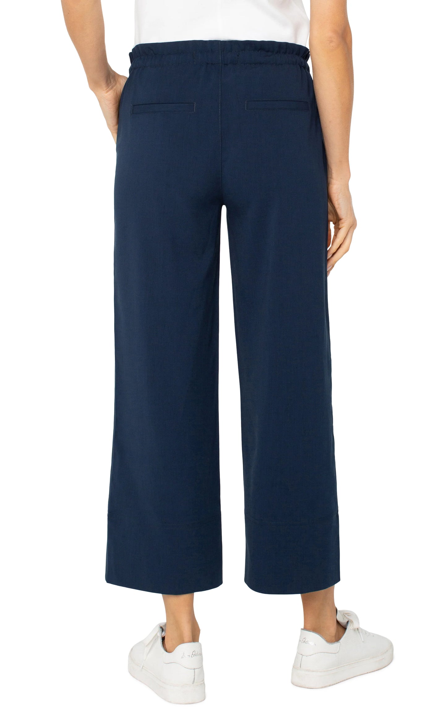 Pull- On Tie Waist Wide Leg Pant