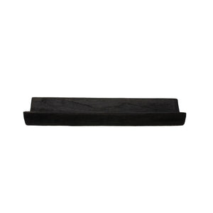 Decorative Paulownia Wood Curved Tray, Black