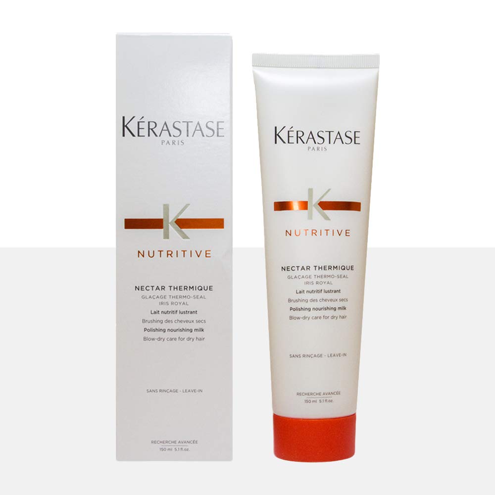 Blow dry heat protectant for dry hair.